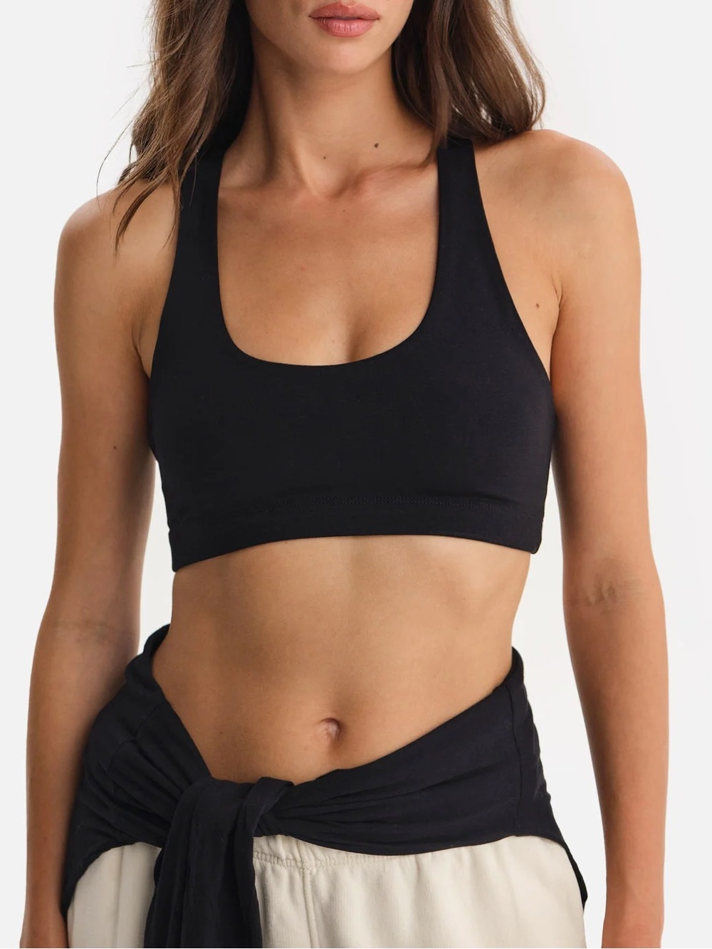 Mate the Label Organic Stretch Sports Bra Black